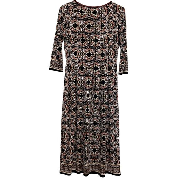 Max Studio Black & Peach Floral Knit Fit and Flare Dress Women's Size S - Picture 6 of 9